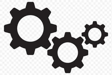Gears or settings icon, stock vector. Two-tone version on Transparent background. EPS 10.