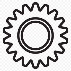 Gears or settings icon, stock vector. Two-tone version on Transparent background. EPS 10.