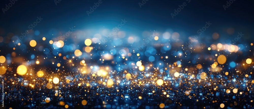 Aufkleber abstract bokeh lights shimmering in a dark background, creating a festive and vibrant atmosphere for