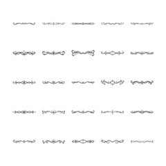 Decorative underline ornaments silhouette vector illustration