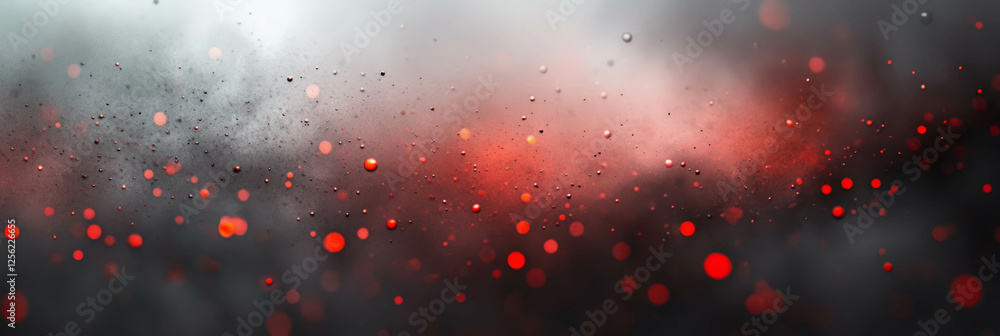 Poster flickering red lights create a captivating display with a shimmering silver texture