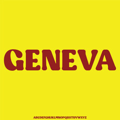 Wide futuristic alphabet typeface display font vector illustration Modern typography style design