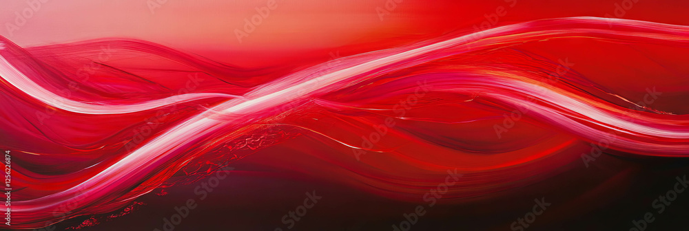 Aufkleber fine scarlet lines create a vibrant abstract composition on a smooth backdrop