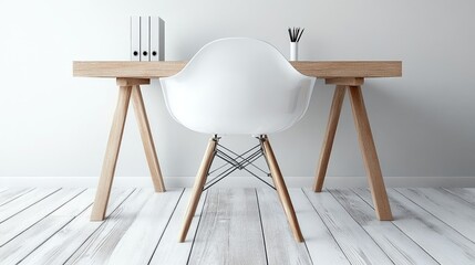 Minimalist Home Office Desk Chair Workspace