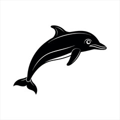 Caribbean Monk Seal Extinct Animals silhouette dolphin isolated on white background