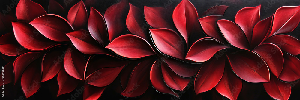 Poster elegant ruby petals elegantly arranged against a dark background in a striking display