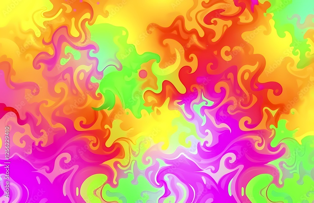 Poster vibrant abstract swirls of color create a dynamic visual effect in a lively design. generative ai