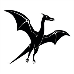 Pterodactyl Extinct Animals silhouette on isolated vector illustration of a bird © Dekhan