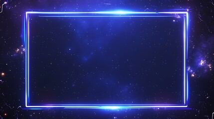 Obraz premium Neon frame, cosmic background, space