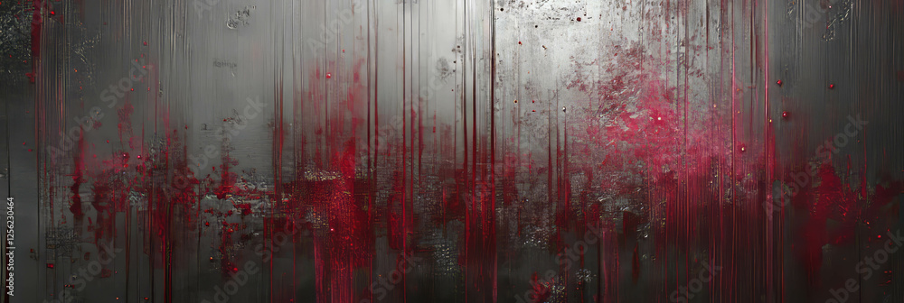 Poster delicate ruby streaks on a shimmering silver surface create an artistic allure