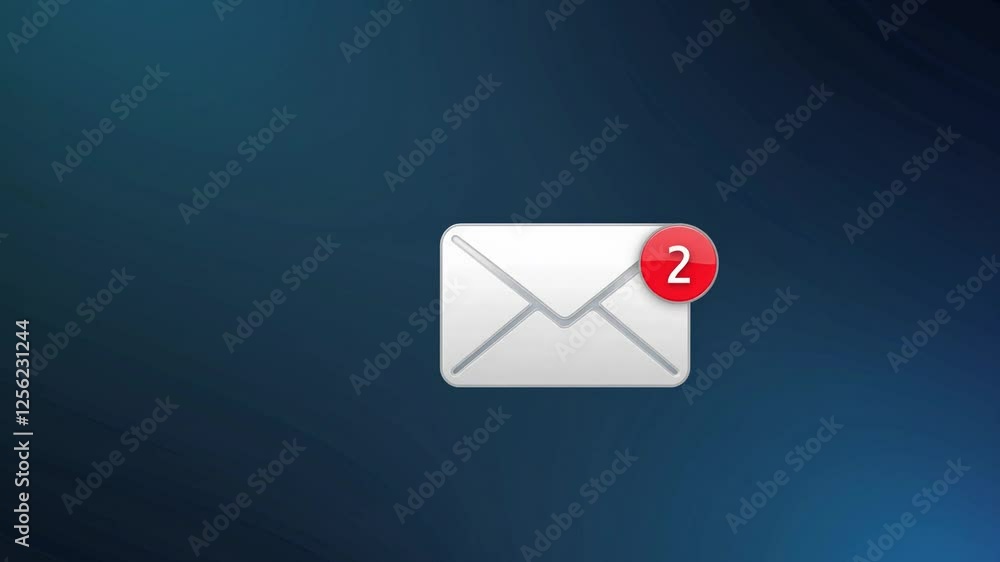 Poster icon of an email envelope with zero notifications in digital space