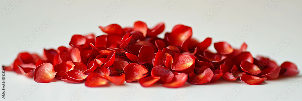 Aufkleber scattered miniature scarlet petals creating a vibrant display on a simple background