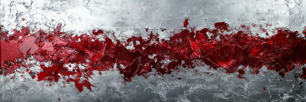 Aufkleber crimson flashes contrast with a shimmering silver texture, creating an abstract visual effect