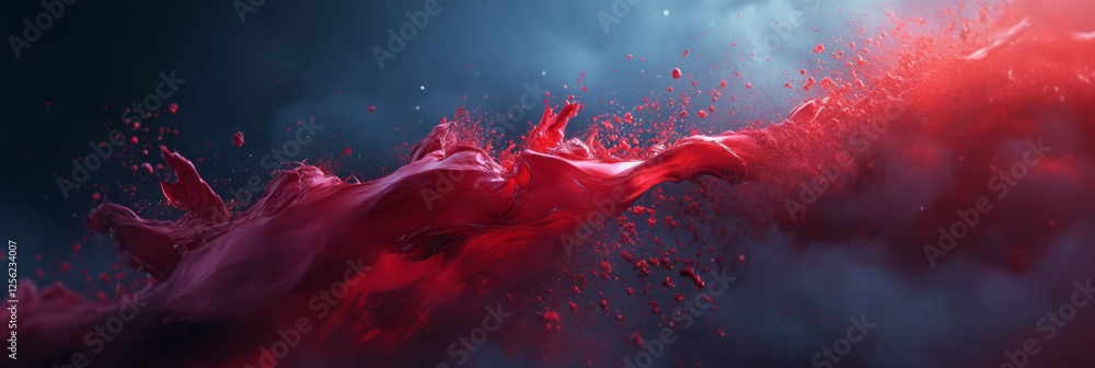 Poster crimson flashes create a captivating overlay texture in an ethereal atmosphere