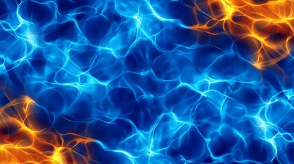 Abstract Blue and Orange Energy Flow - Vivid abstract depicting swirling blue and orange energy, ideal for backgrounds or design elements. Dynamic and visually striking
