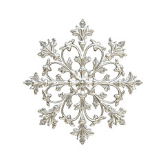 Fototapeta premium A beautifully symmetrical snowflake isolated on transparent background