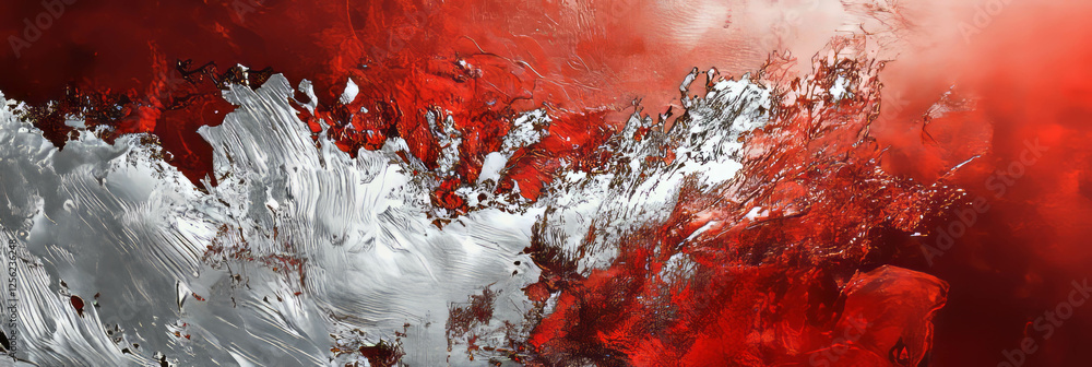 Aufkleber scarlet and silver abstract texture with soft glows creating a vibrant artistic composition