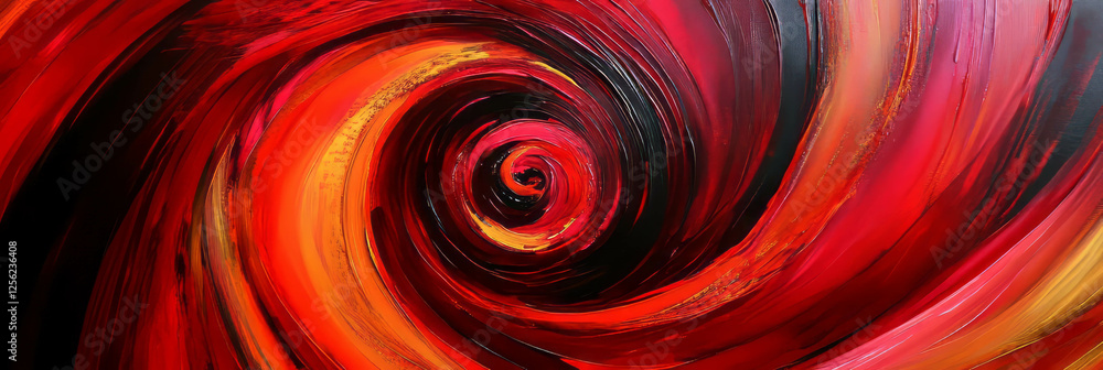Poster spiraling scarlet rays create a dynamic and vibrant visual experience