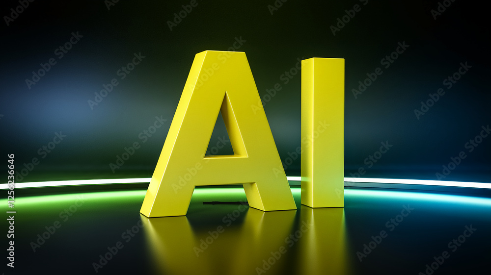Aufkleber a modern 3d render of bold yellow 