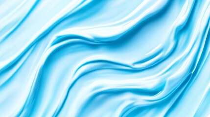 Obraz premium Abstract Blue Swirls Texture - Close-up view of flowing, light blue cream or liquid, creating a smooth, elegant abstract texture