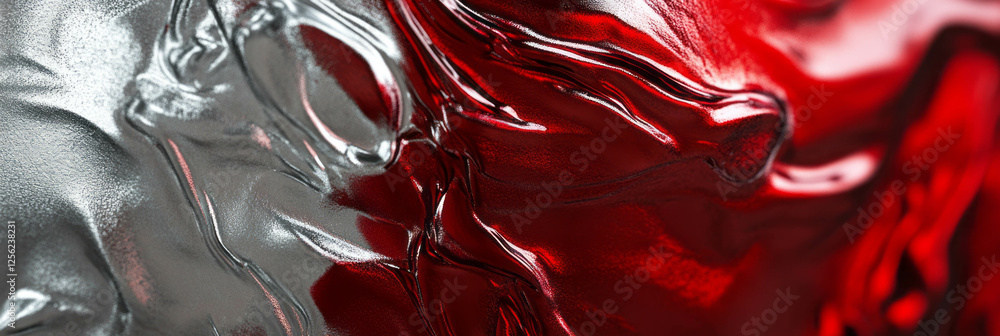 Poster crimson glows on silver texture create an abstract visual experience captivating the viewer