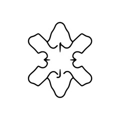 Simple, Black and White Star Motif - Geometric, Modern, Symmetry, Abstract Illustration