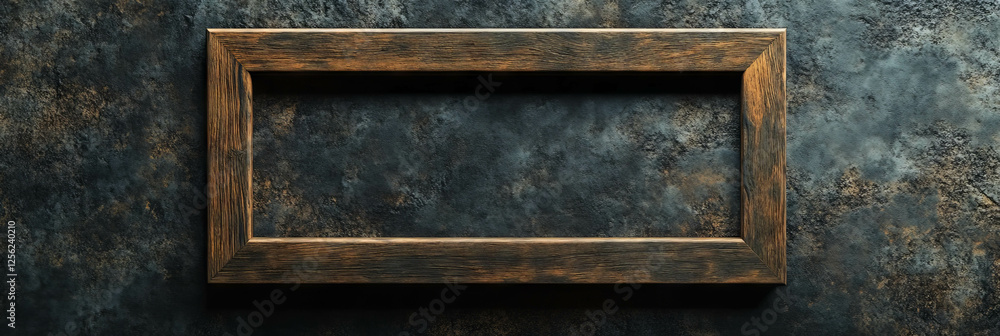 Poster wooden frame with textured background creating a stylish empty space for creative designs