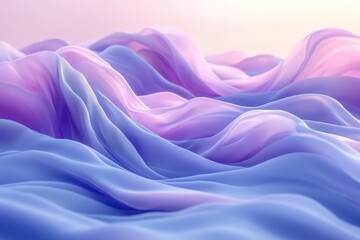 Obraz premium Soft flowing light waves in cool pastel hues abstract landscape digital art ethereal environment aesthetic viewpoint