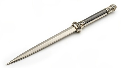 Silver Letter Opener on White Background