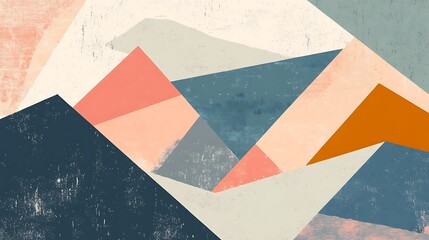 Abstract Geometric Mountain Range Art Design