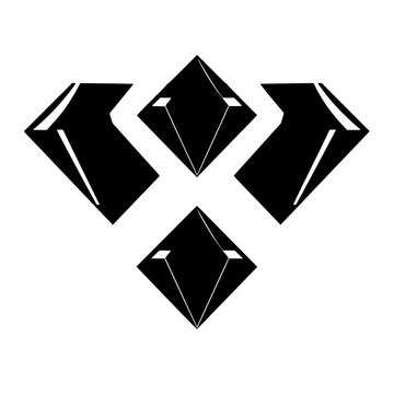 Abstract Black Diamond Arrangement on White Background: Geometric Design, Diamond Shape, Black and White Minimalism