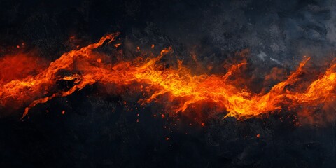 Abstract fire texture with glowing sparks on dark background creating a mysterious cinematic atmosphere
