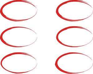 ellipse red colorful abstract frames set