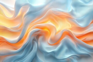 Obraz premium Flowing fabric waves abstract design high fidelity artistic environment close-up visual harmony