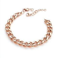 Fototapeta premium Gold necklace isolated on white background.