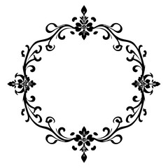 Ornate Oval Floral Frame with Delicate Swirls.