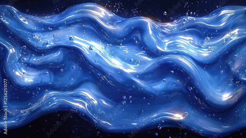 Poster a dynamic representation of flowing water with shimmering effects.