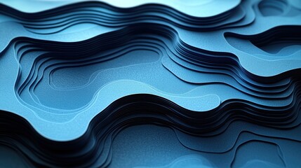 Abstract layered blue textures resembling waves or topographical maps.