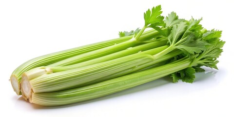 Obraz premium Celery Stalks on White Background