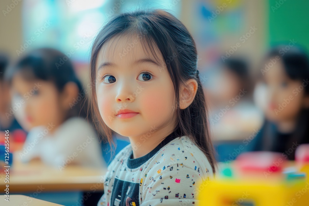Poster children students learning in the classroom, robotic and technology, stem concepts.