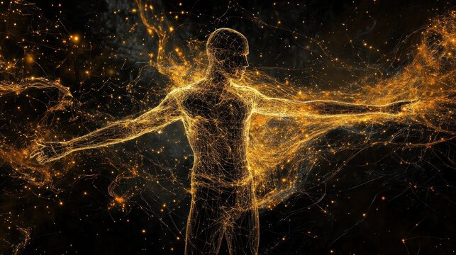 Golden Glow Of Human Inspiration And Joy