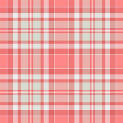 Brand tartan seamless plaid, christmas ornament pattern texture check. Damask fabric background textile vector in light and red colors.