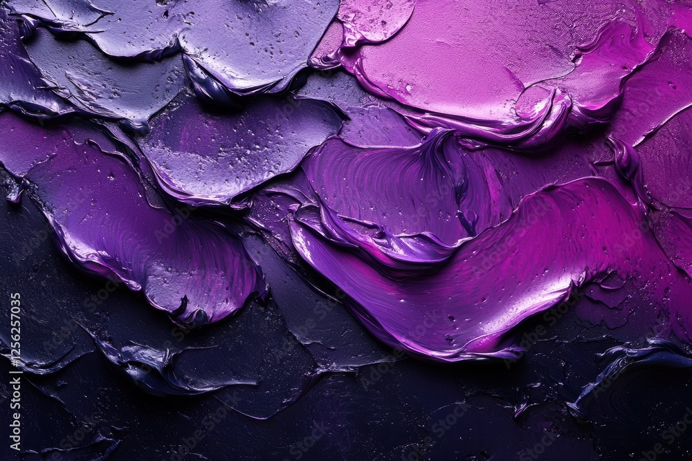Poster a stunning abstract background featuring rich shades of purple and black paint, layered to create a 
