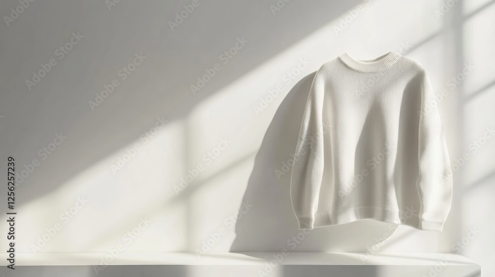 Leinwandbilder minimalist display showcasing a soft white sweater against a neutral backdrop with natural light hig
