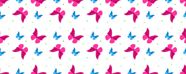 Seamless butterfly pattern on a white background