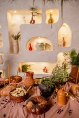 A bunch of food on a table