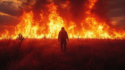 Fototapeta premium forest fire, global warming, environmental threat