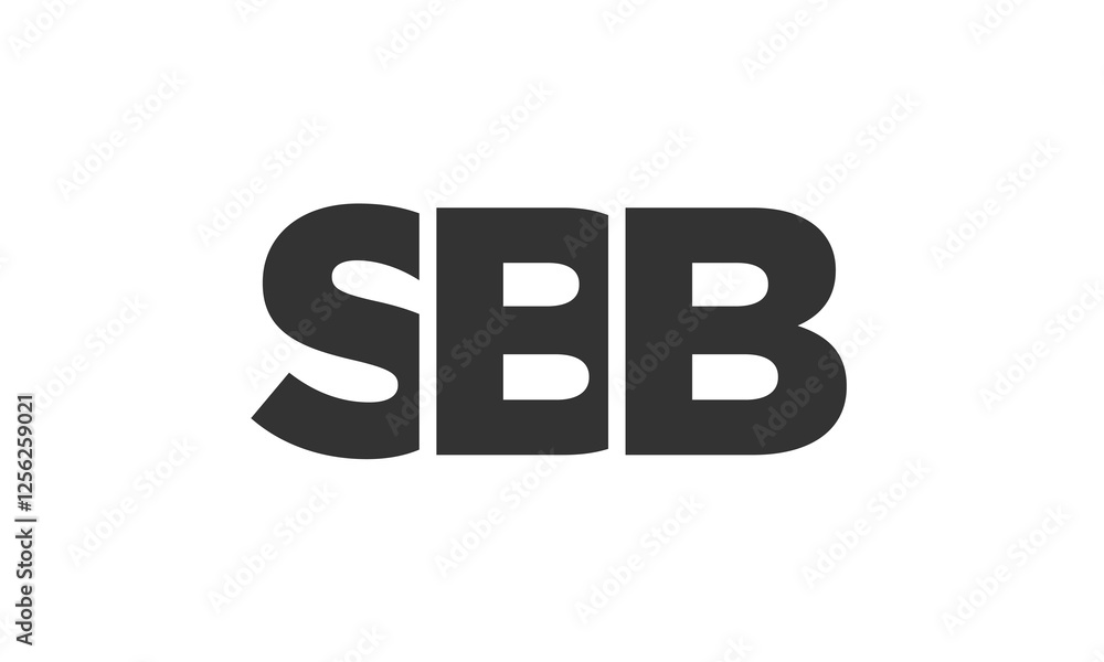 Poster sbb logo design template with strong and modern bold text. initial based vector logotype featuring s