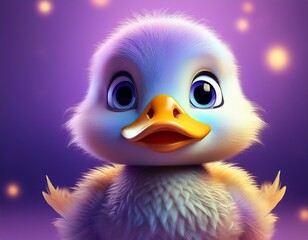 Entchen, lila Hintergrund