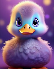 Entchen, lila Hintergrund